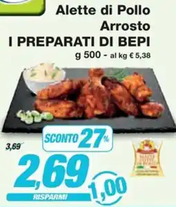 Prix Quality Alette di Pollo Arrosto I PREPARATI DI BEPI offerta