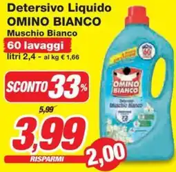 Prix Quality Detersivo Liquido OMINO BIANCO Muschio Bianco offerta