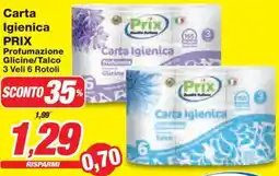 Prix Quality Carta Igienica PRIX Profumazione Glicine/Talco offerta