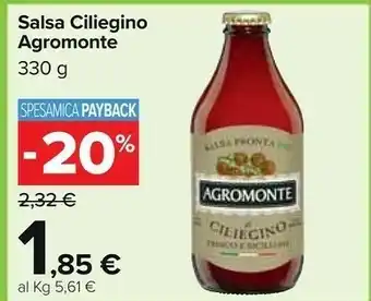 Carrefour Market Salsa pronta di ciliegino peperoncino 330 g(ml) offerta
