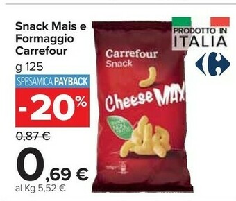 Carrefour Market Carrefour snack mais e formaggio offerta