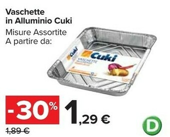 Carrefour Market Vaschette in alluminio offerta
