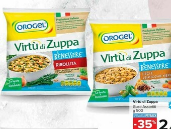Carrefour Market Virtù di zuppa ceci e lenticchie nere 500 g(ml) offerta