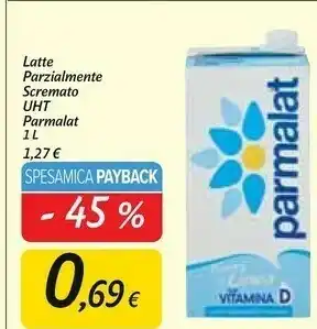 Carrefour Market Latte parzialmente scremato uht 1000 g(ml) offerta