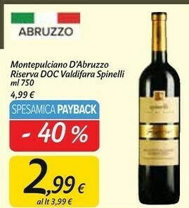 Carrefour Market Montepulciano d'abruzzo doc 750 g(ml) offerta