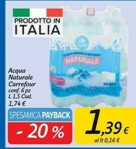 Carrefour Market Carrefour acqua naturale offerta