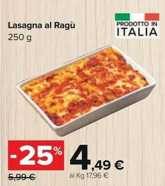 Carrefour Lasagna al ragù offerta