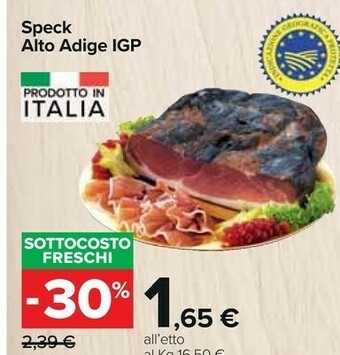 Carrefour Speck alto adige igp offerta