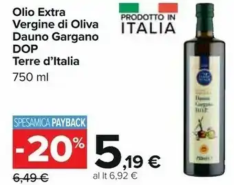 Carrefour Olio extra vergine di oliva dop 750 g(ml) offerta