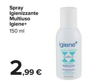 Carrefour Igiene+ spray igienizzante multiuso 150 ml offerta
