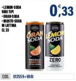 Adhoc Lemon soda, oran soda, mojito soda in lattina offerta