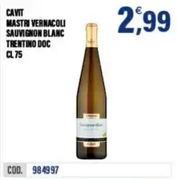 Adhoc Cavit mastri vernacoli sauvignon blanc trentino doc offerta
