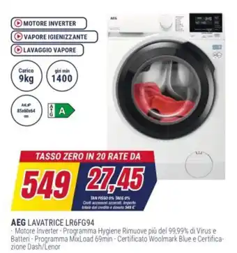 AEG LAVATRICE LR6FG94