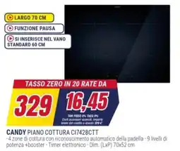 Trony CANDY PIANO COTTURA C17428CTT offerta