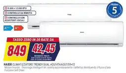 Trony HAIER CLIMATIZZATORE TRENDY DUAL H2U14TAAOUT/09+12 offerta