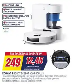 Trony ECOVACS ROBOT DEEBOT N20 PROPLUS offerta