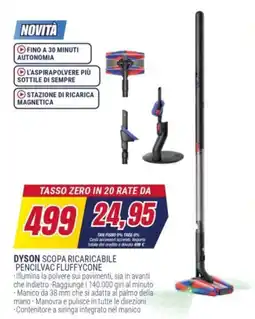 Trony Dyson scopa ricaricabile pencilvac fluffycone offerta