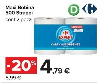 Carrefour Maxi bobina 500 strappi offerta