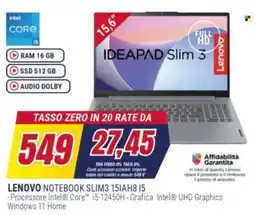 Trony LENOVO NOTEBOOK SLIM3 15IAH8.15 offerta