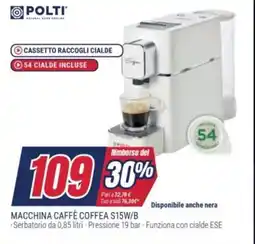 Trony POLTI MACCHINA CAFFÈ COFFEA S15W/B offerta