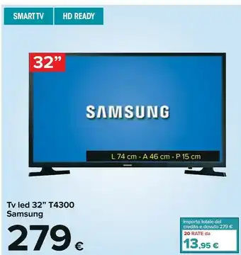 Carrefour Samsung t4300 tv led offerta
