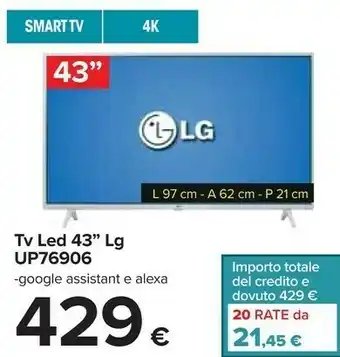 Carrefour Lg up76906 tv led offerta