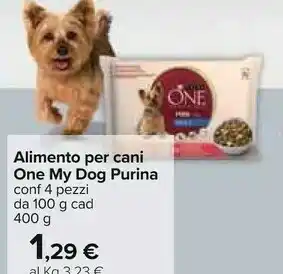 Carrefour Alimento per cani one my dog conf 4 pezzi da 100 g cad 400 g offerta