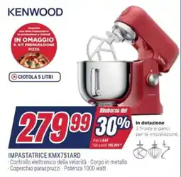 Trony KENWOOD IMPASTATRICE KMX751ARD offerta