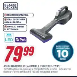 Trony BLACK+ DECKER ASPIRABRICIOLE RICARICABILE DVD320BP-QW PET offerta