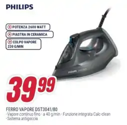Trony PHILIPS FERRO VAPORE DST3041/80 offerta
