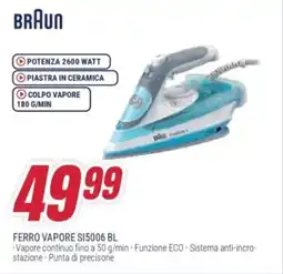 Trony BRAUN FERRO VAPORE S15006 BL offerta