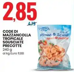 Eurospin Code di mazzancolla tropicale sgusciate precotte offerta