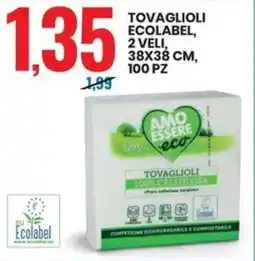 Eurospin Amo essere tovaglioli ecolabel offerta