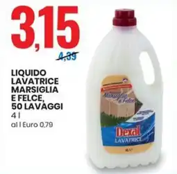 Eurospin Dexal liquido lavatrice marsiglia e felce offerta
