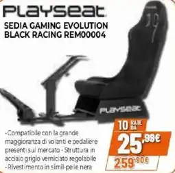 Expert Playseat sedia gaming evolution black racing REM00004 offerta