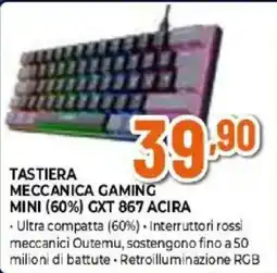 Expert Tastiera meccanica gaming mini (60%) gxt 867 acira offerta