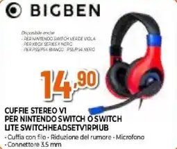 Expert Bigben cuffie stereo VI per nintendo switch o switch LITE SWITCHHEADSETVIRPIUB offerta