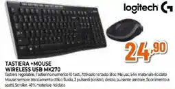 Expert logitech TASTIERA +MOUSE WIRELESS USB MK270 offerta