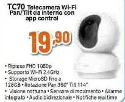 Expert TC70 Telecamera Wi-Fi Pan/Tilt da interno con app control offerta