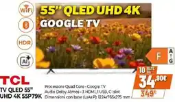 Expert TCL TV QLED 55" UHD 4K 55P79K offerta