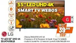 Expert LG TV LED 55" UHD 4K Processore a7 Al Processor 4K 55UA74006LB offerta