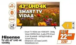 Expert Hisense TV LED 43" UHD 4K 43A69Q offerta