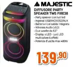 Expert Majestic diffusore party speaker TWS FIRE38 offerta
