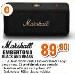 Expert Marshall emberton II black and brass offerta