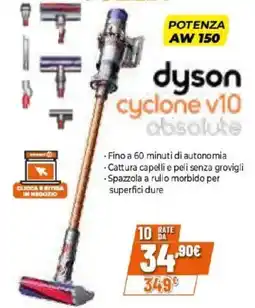 Expert dyson cyclone v10 absolute offerta