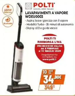 Expert POLTI LAVAPAVIMENTI A VAPORE WDEU0003 offerta