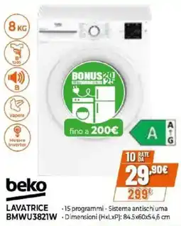 Expert beko LAVATRICE BMWU3821W offerta