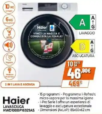 Expert Haier LAVASCIUGA HWD100BP16929AS offerta