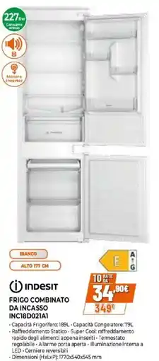 Expert INDESIT FRIGO COMBINATO DA INCASSO INC18D021A1 offerta