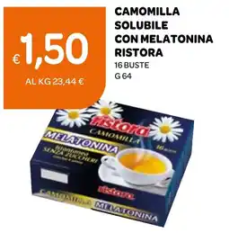 Ekom Camomilla solubile con melatonina RISTORA offerta